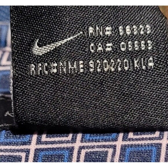 NIKE GOLF Tour DRI-FIT UV Geometric Checkered Polo Shirt NWOT Navy Blue Large - Picture 9 of 11